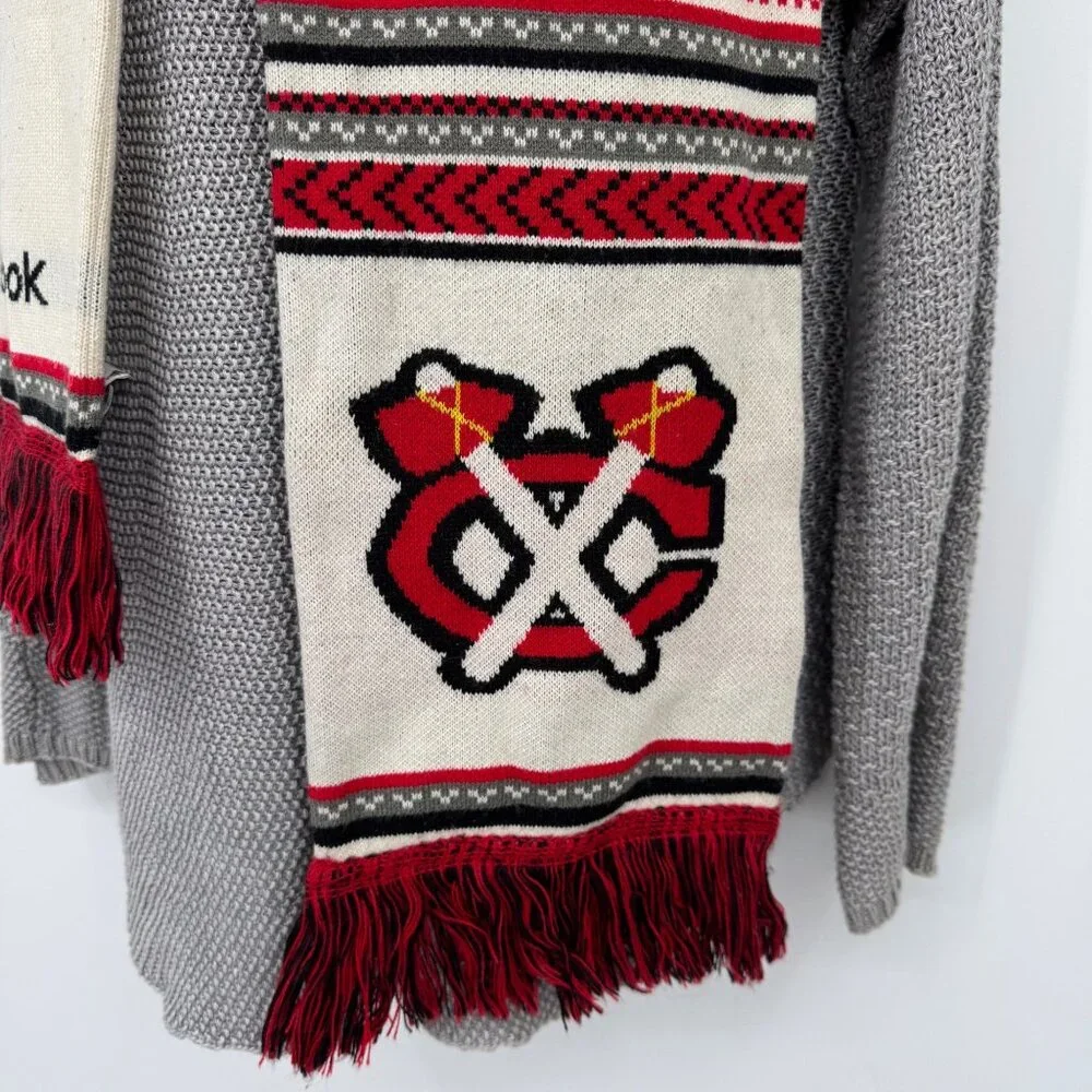 Reebok Center Ice Chicago Blackhawks Knit Scarf NHL Hockey 100% Acrylic